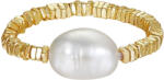 BeSpecial Inel elastic din argint 925 placat cu aur 14K, cu perle naturale (IRR02)