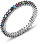 BeSpecial Inel argint Eternity cu zirconii multicolore, placat cu rodiu - ITU0229 (ITU0229_173)