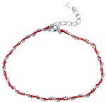 BeSpecial Bratara argint cu sfoara rosie placata cu rodiu (BST0099)