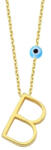 BeSpecial Colier argint cu pandantiv litera B placat cu aur (CTU0122)