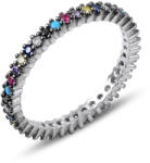 BeSpecial Inel argint Eternity cu zirconii multicolore, placat cu rodiu - ITU0229 (ITU0229_189)