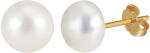 BeSpecial Cercei argint 925 placati cu aur 14K cu perle naturale tip buton (ERR17)