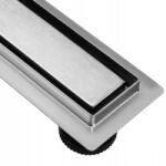 Heckermann Lineáris Lefolyó Alacsony Rozsdamentes Acél SS304 Nagy Áteresztőképesség 70cm Ezüst (70cm Srebrny)