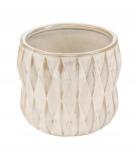 Direct home and garden Kerámia kaspó fedél kerek Ondas krémszínű 9 cm bézs glamour (8595)