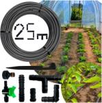  Csepegtetőcső Csepegtető Öntözés 25M+43EL Elemek Csepegtető Tömlő (Linia kroplująca nawodnienie folioka ogrodu)