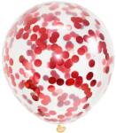 del-sol 12 hüvelykes (30 cm) latex Lufik piros konfettivel, 10 db