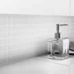 GOODHOME Mozaic interior, alb, sticla, patrat, 30 x 30 cm x 4 mm GoodHome Plain