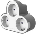 JACOBSEN Adaptor priza Jacobsen, 3 prize, 16A, alb-gri
