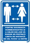 PROTEK Indicator "Pentru Siguranta Dumneavoastra Pastrati Distanta De 1, 5 Metri", 20X30 cm