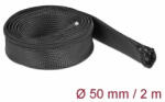 Delock Teacă împletită cu închidere cu fermoar, 2 x 50 mm, neagră (19169)
