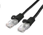 C-TECH Patchcord Cat6, UTP, negru, 0.25m (CB-PP6-025BK)