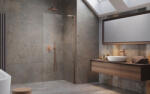 Radaway Modo SL II Brushed Copper Walk-in szálcsiszolt réz zuhanyfal 60 átlátszó jobbos