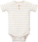 Little Dutch Бебешко боди с къс ръкав Little Dutch - На райета, Sand/White, 50 cm, 0-1 м (CL24220008) - ozone