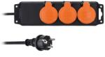 Solight Prelungitor Solight IP44, 3 prize, cablu de cauciuc, exterior, 10m (PP324)