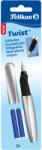 Pelikan Twist Töltőtoll, 2 tintapatron, ergonomikus fogás, Ezüst (947366)