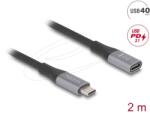 Delock USB 4.0 Type C Hosszabbító Fekete 2m 81202 (81202)