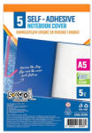S-COOL Set 5 coperti caiet A5 autoadezive S-COOL SC285, Transparente (SC285)