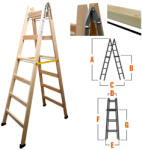 Wtools Létra fa 6 fokos festő profi Wtools