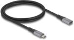 Delock USB 40 Gbps cablu prelungitor USB Type-C male - female PD 3.1 240 W 1 m gri metalic