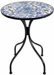 Palazzo mozaikos kerti asztal Ø 55 cm, kék csempe (000000001000448629)