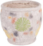 MagicHome Kerámia virágcserép, MagicHome, mozaikkal díszített, átmérő: 27, 5 cm, magasság: 25 cm, kézzel kirakott minták, kerek (TC8091272)