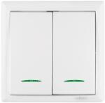 RELEE Intrerupator LED 2 module, 10 A, alb