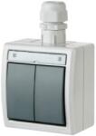 AQUANT intrerupator dublu PT IP65 gri