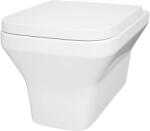GOODHOME Vas WC suspendat GOODHOME Teesta, ceramica, capac duroplast, inchidere lenta, 36 x 53 x 35 cm, alb