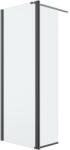 GOODHOME Paravan dus walk-in GoodHome Ledava, 80+45 x 195 cm, profil aluminiu, sticla securizata 8mm, negru
