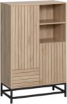  Magas komód VALMOR 120x75 cm, tölgy dekorációval