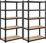 SONGMICS Polcos állvány, 120kg polconkénti teherbírással, fekete 200x100x50 (GLR050B02)