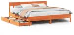 vidaXL viaszbarna tömör fenyőfa ágy matrac nélkül 180 x 200 cm (3301859) (3301859)