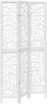 vidaXL 3 paneles fehér tömör császárfa térelválasztó (358736) (358736)