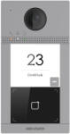 Hikvision Post exterior videointerfon IP HikVision DS-KV8113-WME1(C)/Flush metalic, 1 buton apel, camera 2MP, IR, cititor card integrat, alimentare PoE, protectie IK08 si IP65, control Hik-Connect, montaj ingro