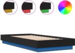 vidaXL fekete ágykeret LED-világítással 100 x 200 cm (839505) (839505)
