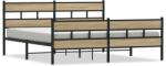 vidaXL sonoma tölgy színű fém ágykeret matrac nélkül 193 x 203 cm (3308474) (3308474)