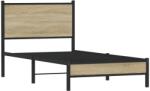 vidaXL sonoma tölgy színű fém ágykeret matrac nélkül 75 x 190 cm (4007858) (4007858)