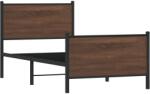vidaXL barna tölgy színű fém ágykeret fej- és lábtámlával 90 x 200 cm (4007776) (4007776)