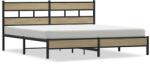 vidaXL sonoma tölgy színű fém ágykeret matrac nélkül 200 x 200 cm (3308498) (3308498)
