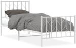 vidaXL fehér fém ágykeret fej- és lábtámlával 80 x 200 cm (374495) (374495)