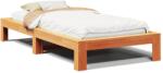 vidaXL viaszbarna tömör fenyőfa ágy matrac nélkül 90 x 200 cm (855327) (855327)
