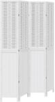vidaXL 4 paneles fehér tömör császárfa térelválasztó (358724) (358724)