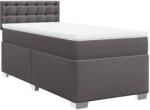 vidaXL szürke műbőr rugós ágy matraccal 100 x 200 cm (3286110) (3286110)