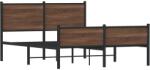 vidaXL barna tölgy színű fém ágykeret matrac nélkül 150 x 200 cm (3301413) (3301413)