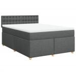 vidaXL sötétszürke szövet rugós ágy matraccal 160 x 200 cm (3286746) (3286746)