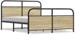 vidaXL sonoma tölgyszínű fém ágykeret matrac nélkül 160 x 200 cm (3318651) (3318651)