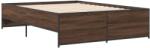 vidaXL barna tölgyszínű szerelt fa és fém ágykeret 120 x 200 cm (3279896) (3279896)