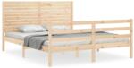 vidaXL tömör fa ágykeret fejtámlával 160 x 200 cm (3195036) (3195036)
