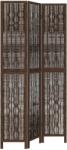 vidaXL 3 paneles sötétbarna tömör császárfa térelválasztó (358655) (358655)