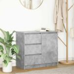 vidaXL betonszürke szerelt fa tálalószekrény fiókos 71x35x65 cm (861574) (861574)